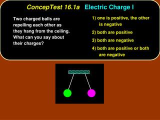 ConcepTest 16.1a Electric Charge I