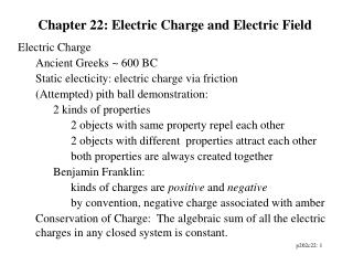 Chapter 22: Electric Charge and Electric Field