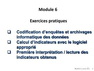 Module 6  Exercices pratiques