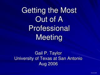Getting the Most Out of A Professional Meeting