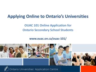 Applying Online to Ontario’s Universities