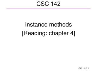 CSC 142