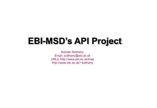 EBI-MSD’s API Project