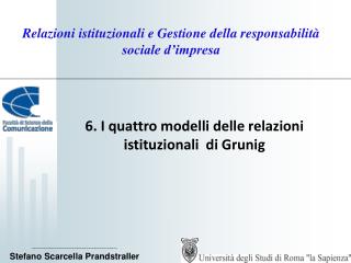 Relazioni istituzionali e Gestione della responsabilità sociale d’impresa