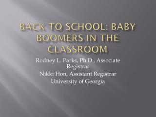 Back to School: Baby Boomers in the Classroom