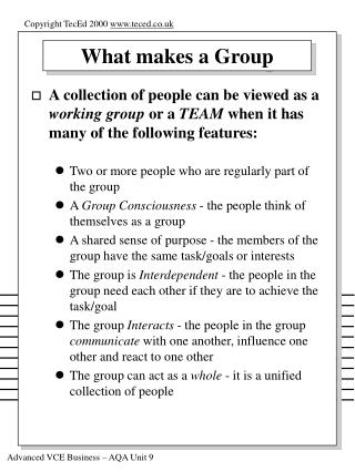 What makes a Group