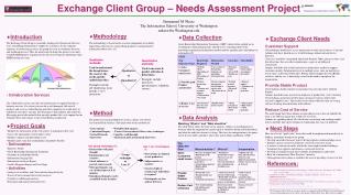 Exchange Client Group – Needs Assessment Project