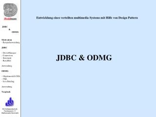 JDBC &amp; ODMG Motivation - Beispielanwendung JDBC - DriverManager