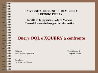 UNIVERSITA’ DEGLI STUDI DI MODENA E REGGIO EMILIA