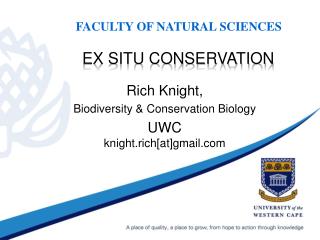 Ex Situ Conservation