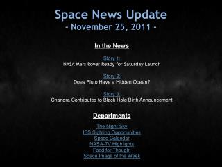 Space News Update - November 25, 2011 -