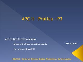 APC II – Prática – P3