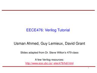 EECE476: Verilog Tutorial