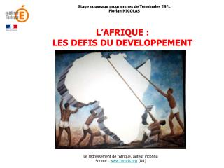 Stage nouveaux programmes de Terminales ES/L Florian NICOLAS