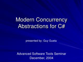 Modern Concurrency Abstractions for C#