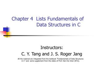 Chapter 4 Lists Fundamentals of Data Structures in C