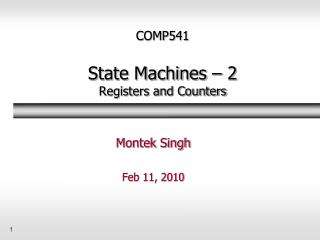 COMP541 State Machines – 2 Registers and Counters