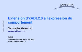 Extension d'xADL2.0 à l'expression du comportement