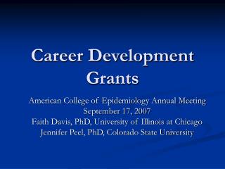 Career Development Grants