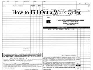 How to Fill Out a Work Order