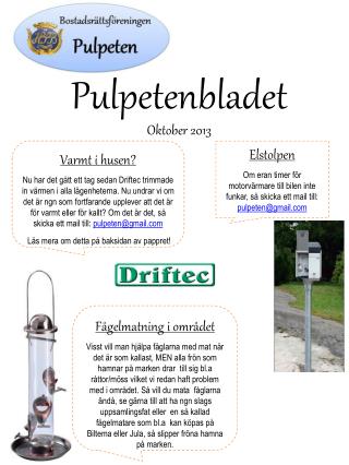 Pulpetenbladet Oktober 2013