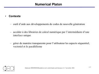 Numerical Platon