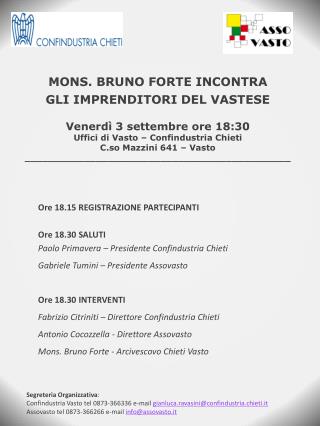 Ore 18.15 REGISTRAZIONE PARTECIPANTI Ore 18.30 SALUTI