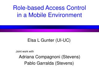 Role-based Access Control in a Mobile Environment