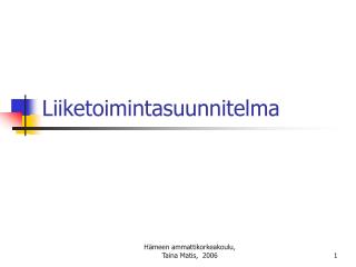 Liiketoimintasuunnitelma