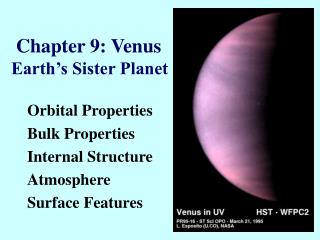 Chapter 9: Venus Earth’s Sister Planet