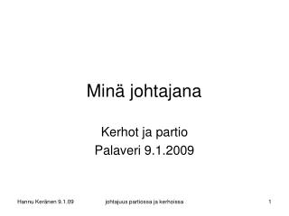 Minä johtajana