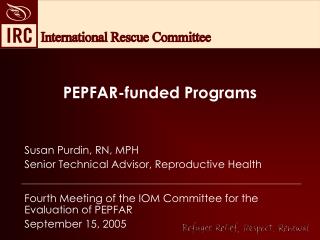 PEPFAR-funded Programs