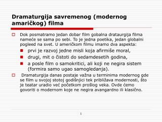 Dramaturgija savremenog (modernog amaričkog) filma