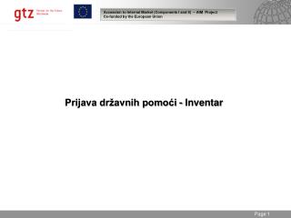 Prijava državnih pomoći - Inventar