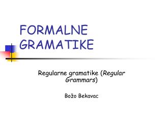 FORMALNE GRAMATIKE