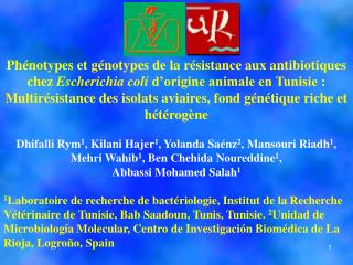 Voies de dissémination des E. coli