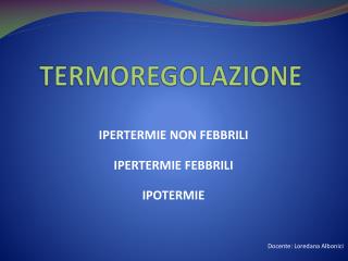 TERMOREGOLAZIONE