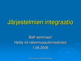 Järjestelmien integraatio