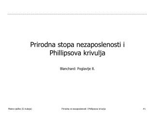 Prirodna stopa nezaposlenosti i Phillipsova krivulja