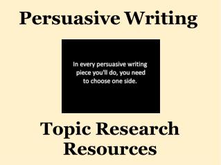 Persuasive Writing