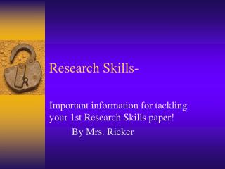 Research Skills-