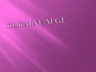 SILIKATNE ALGE
