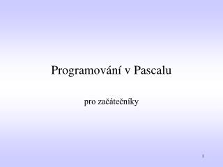 Programování v Pascalu