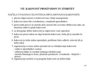 VII. KAKOVOST PROIZVODOV IN STORITEV