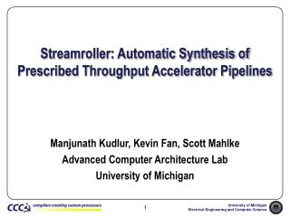 Streamroller: Automatic Synthesis of Prescribed Throughput Accelerator Pipelines