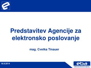 Predstavitev Agencije za elektronsko poslovanje