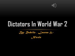 Dictators In World War 2