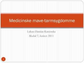 Medicinske mave-tarmsygdomme