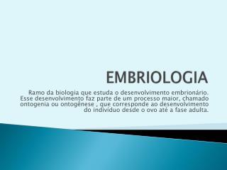 EMBRIOLOGIA