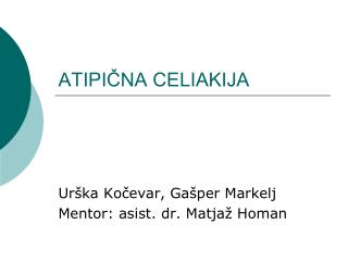 ATIPIČNA CELIAKIJA